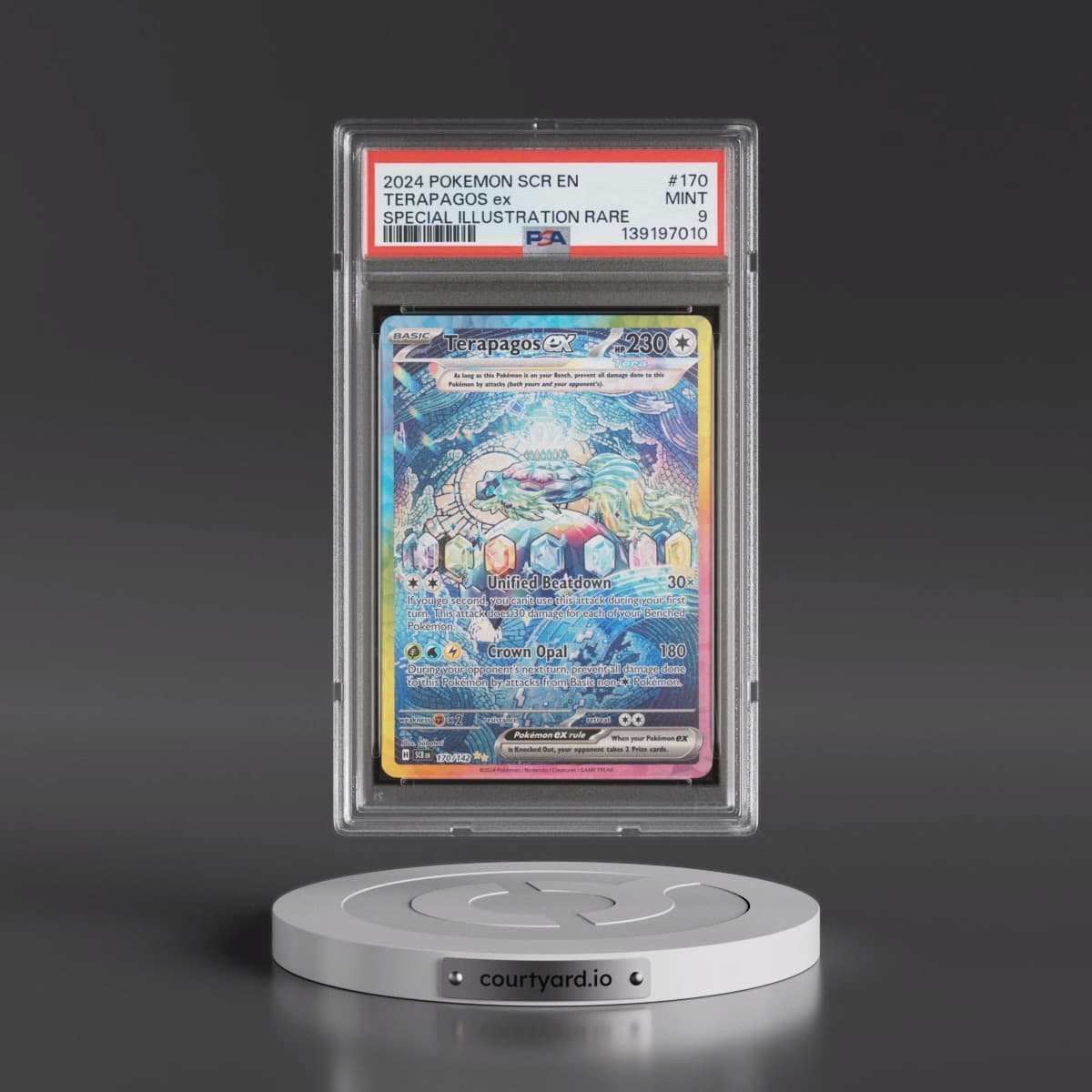 2024 Pokémon Scr EN-Stellar Crown #170 Terapagos EX - Holo Special Illustration Rare (PSA 9 MINT)