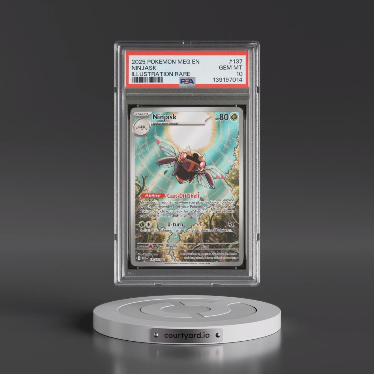 2025 Pokémon Meg EN-Mega Evolution #137 Ninjask - Illustration Rare (PSA 10 GEM MINT)