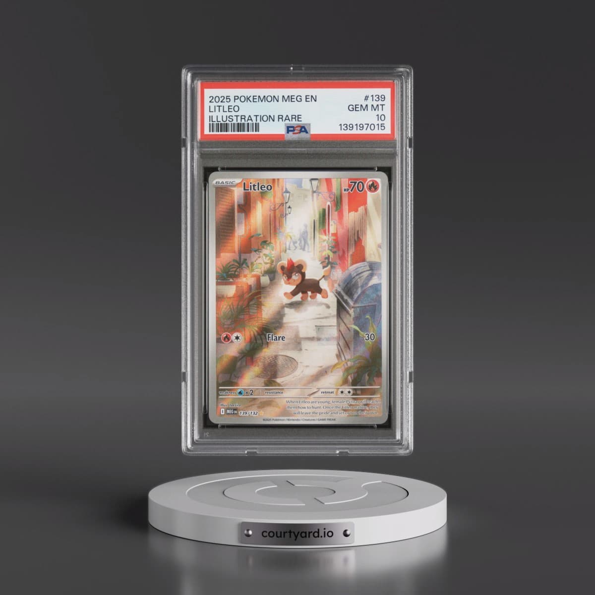 2025 Pokémon Meg EN-Mega Evolution #139 Litleo - Illustration Rare (PSA 10 GEM MINT)