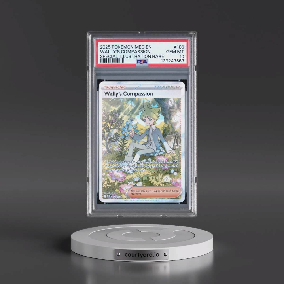 2025 Pokémon Meg EN-Mega Evolution #186 Wally's Compassion - Special Illustration Rare (PSA 10 GEM MINT)