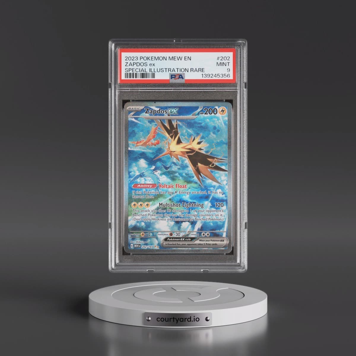 2023 Pokémon Mew EN-151 #202 Zapdos EX - Holo Special Illustration Rare (PSA 9 MINT)