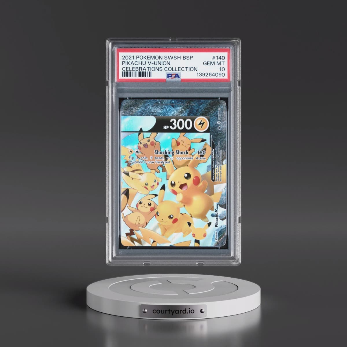 2021 Pokémon Swsh Black Star Promo #140 Pikachu V-Union - Celebrations Collection (PSA 10 GEM MINT)