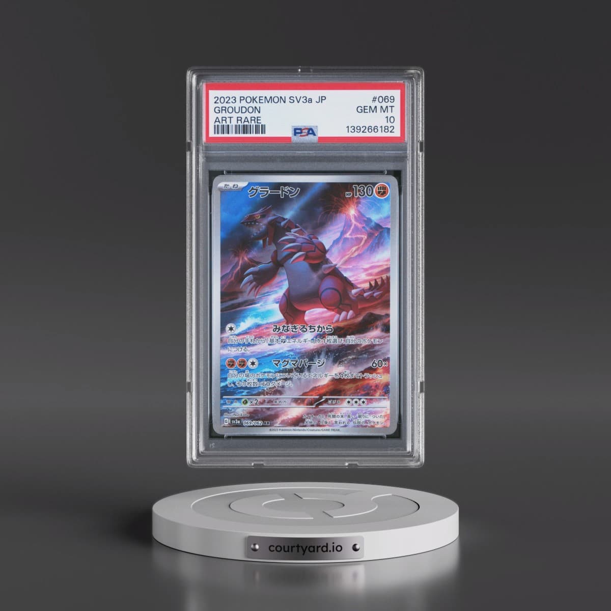 2023 Pokémon Sv3a-Raging Surf #069 Groudon - Art Rare (PSA 10 GEM MINT)