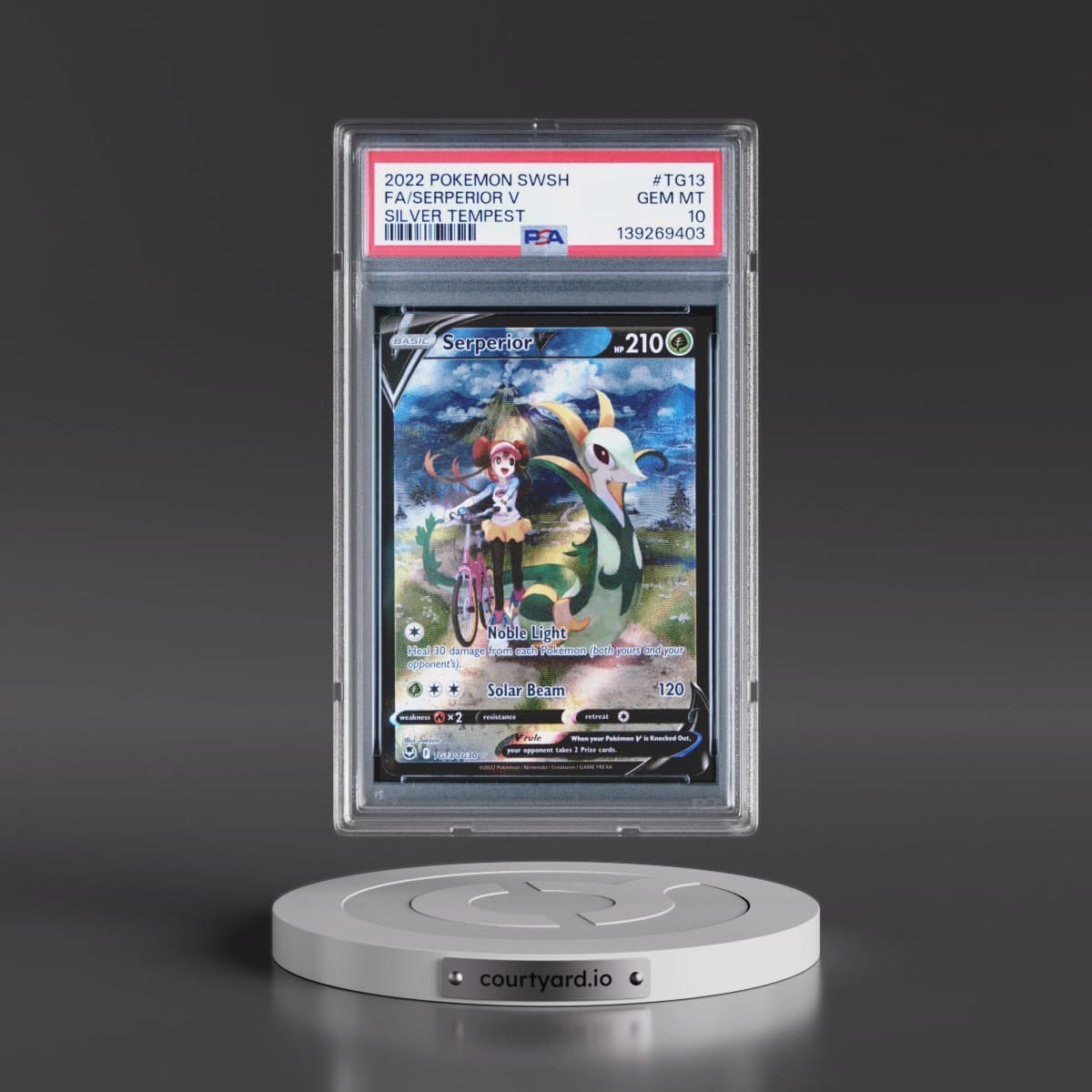 2022 Pokémon Sword & Shield Silver Tempest #TG13 Serperior V - Holo Full Art (PSA 10 GEM MINT)