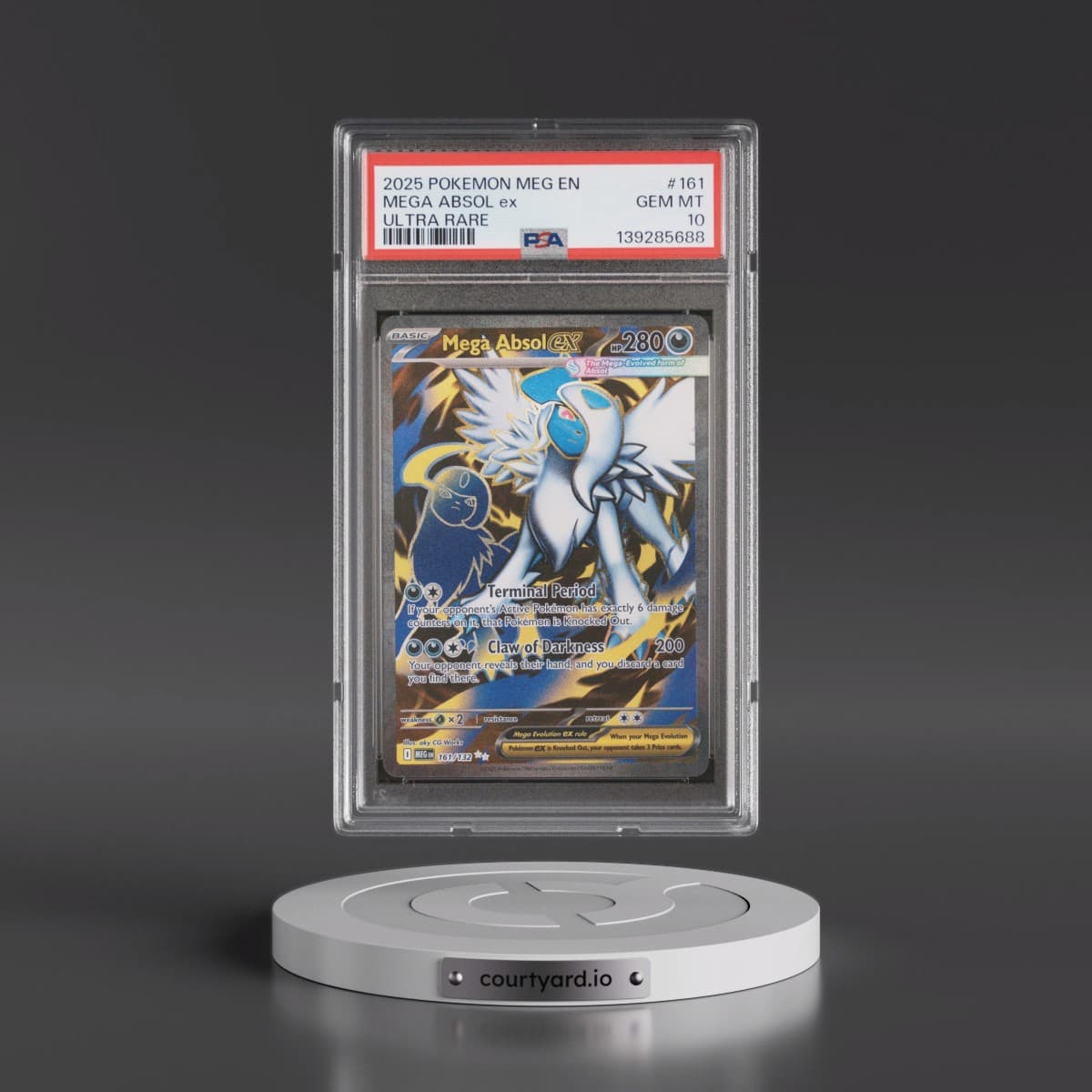 2025 Pokémon Meg EN-Mega Evolution #161 Mega Absol EX - Holo Ultra Rare (PSA 10 GEM MINT)