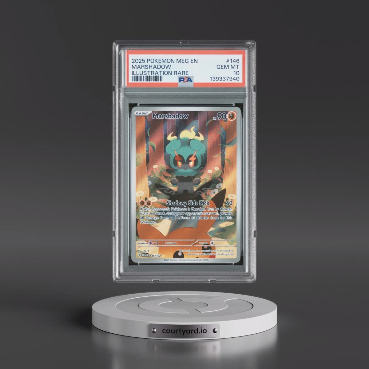 2025 Pokémon Meg EN-Mega Evolution #146 Marshadow - Illustration Rare (PSA 10 GEM MINT)