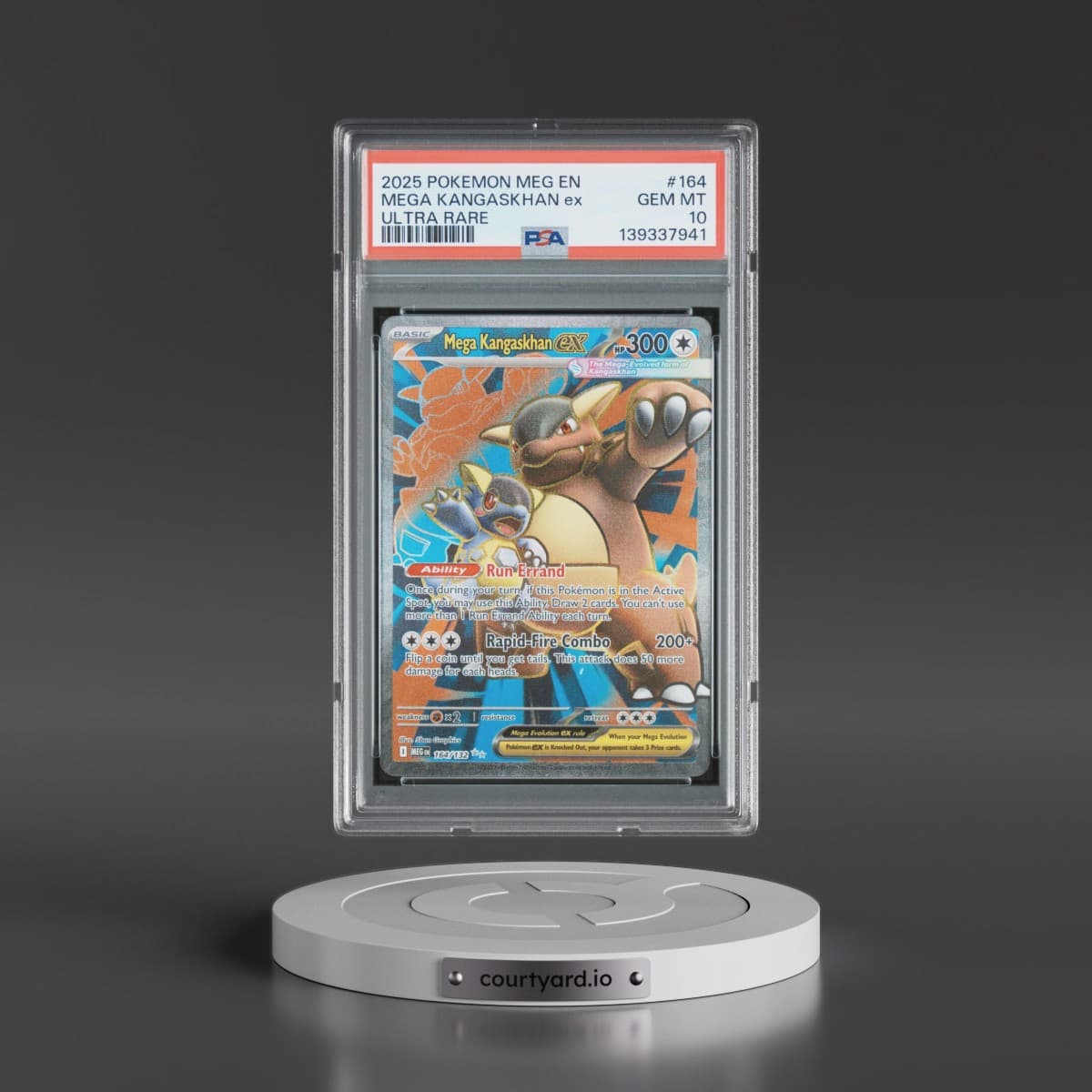 2025 Pokémon Meg EN-Mega Evolution #164 Mega Kangaskhan EX - Holo Ultra Rare (PSA 10 GEM MINT)