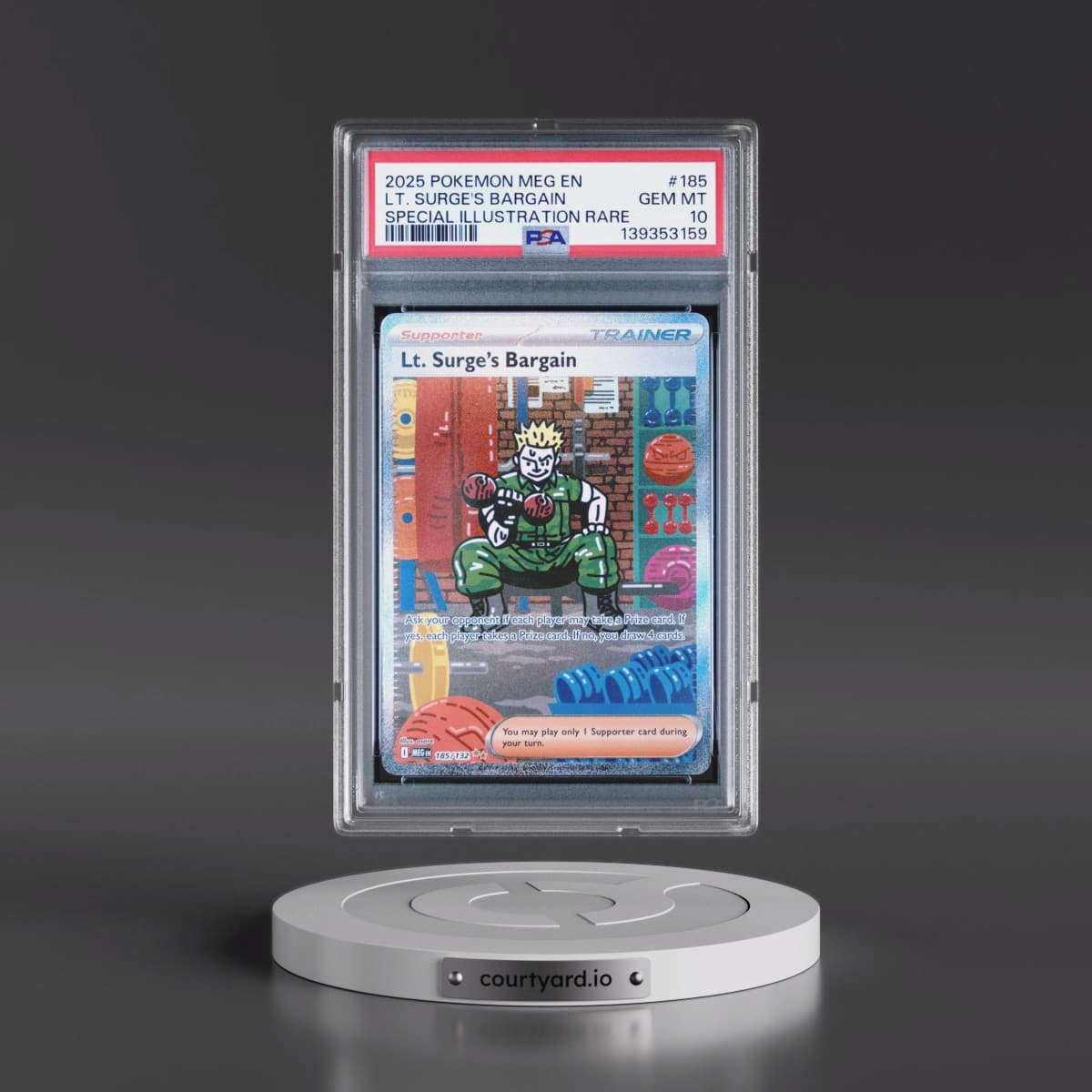 2025 Pokémon Meg EN-Mega Evolution #185 LT. Surge's Bargain - Special Illustration Rare (PSA 10 GEM MINT)