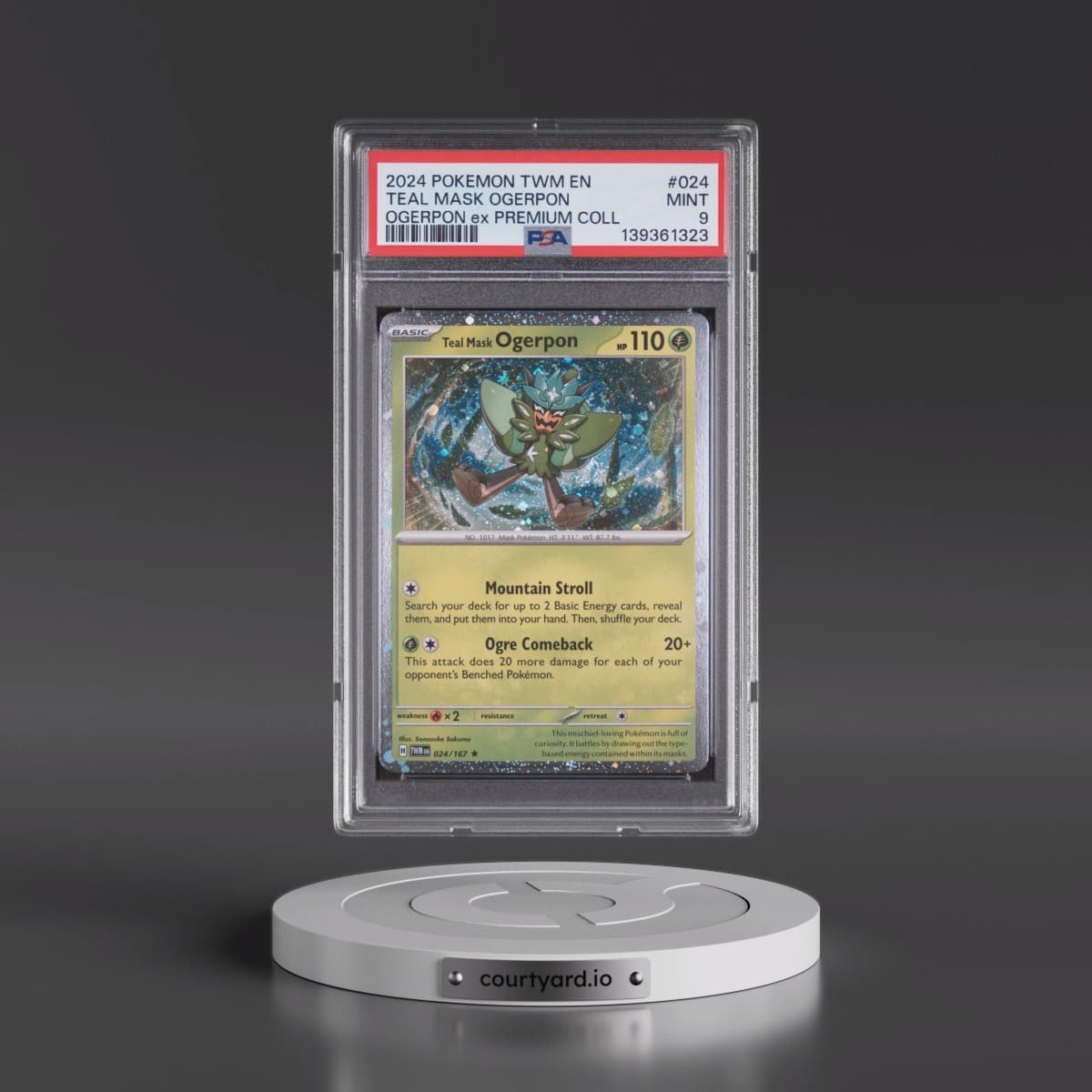 2024 Pokémon Twm EN-Twilight Masquerade #024 Teal Mask Ogerpon - Ogerpon EX Premium Collection (PSA 9 MINT)