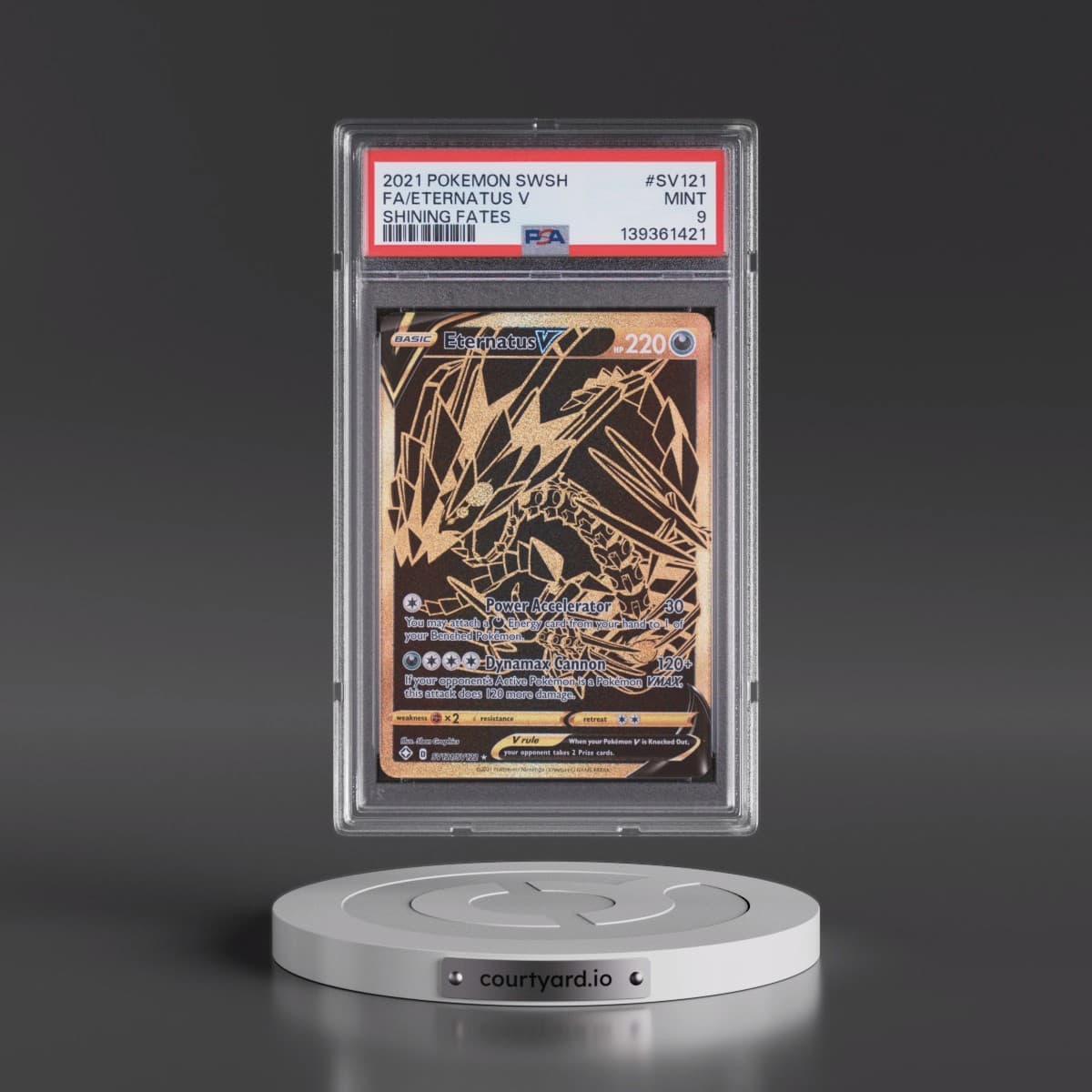 2021 Pokémon Sword & Shield Shining Fates #SV121 Eternatus V - Holo Full Art (PSA 9 MINT)