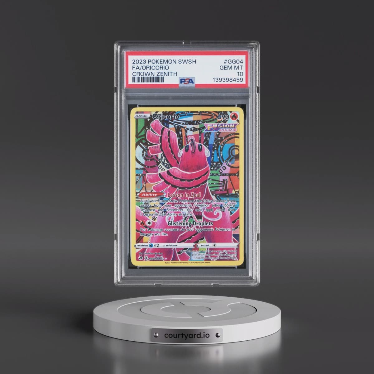 2023 Pokémon Sword and Shield Crown Zenith #GG04 Oricorio - Full Art (PSA 10 GEM MINT)
