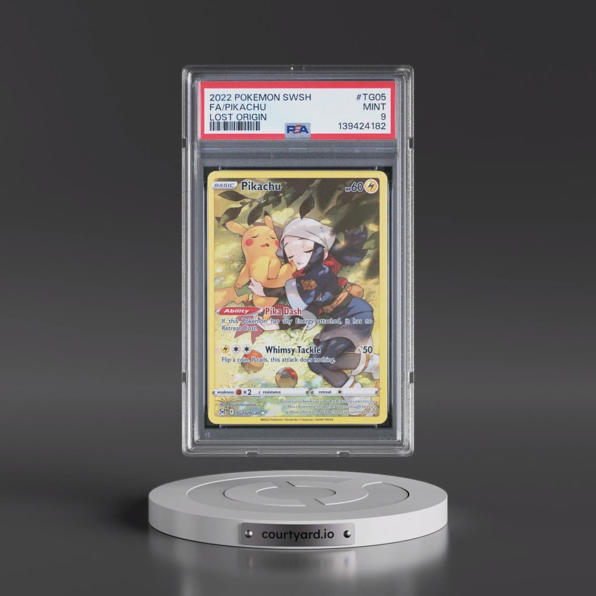 2022 Pokémon Sword & Shield Lost Origin #TG05 Pikachu - Full Art (PSA 9 MINT)