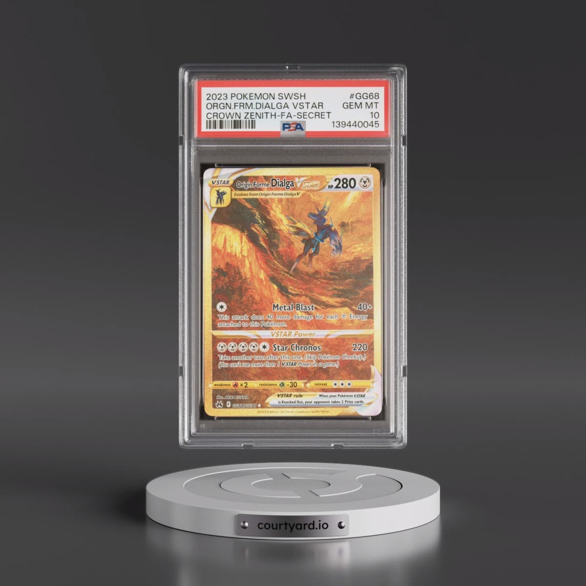 2023 Pokémon Sword and Shield Crown Zenith #GG68 Origin Forme Dialga Vstar - Full Art Secret (PSA 10 GEM MINT)