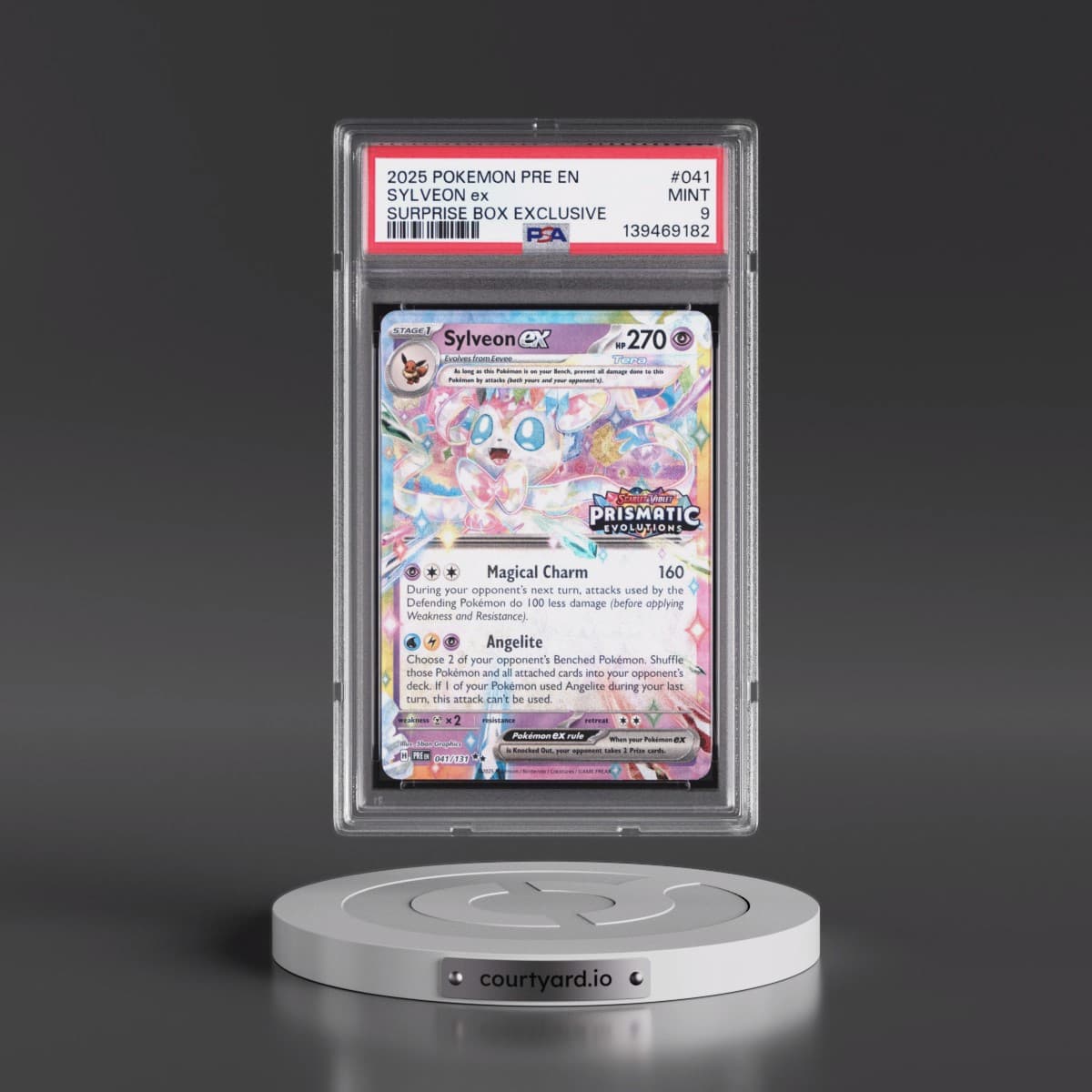 2025 Pokémon Pre EN-Prismatic Evolutions #041 Sylveon EX - Holo Surprise Box Exclusive (PSA 9 MINT)
