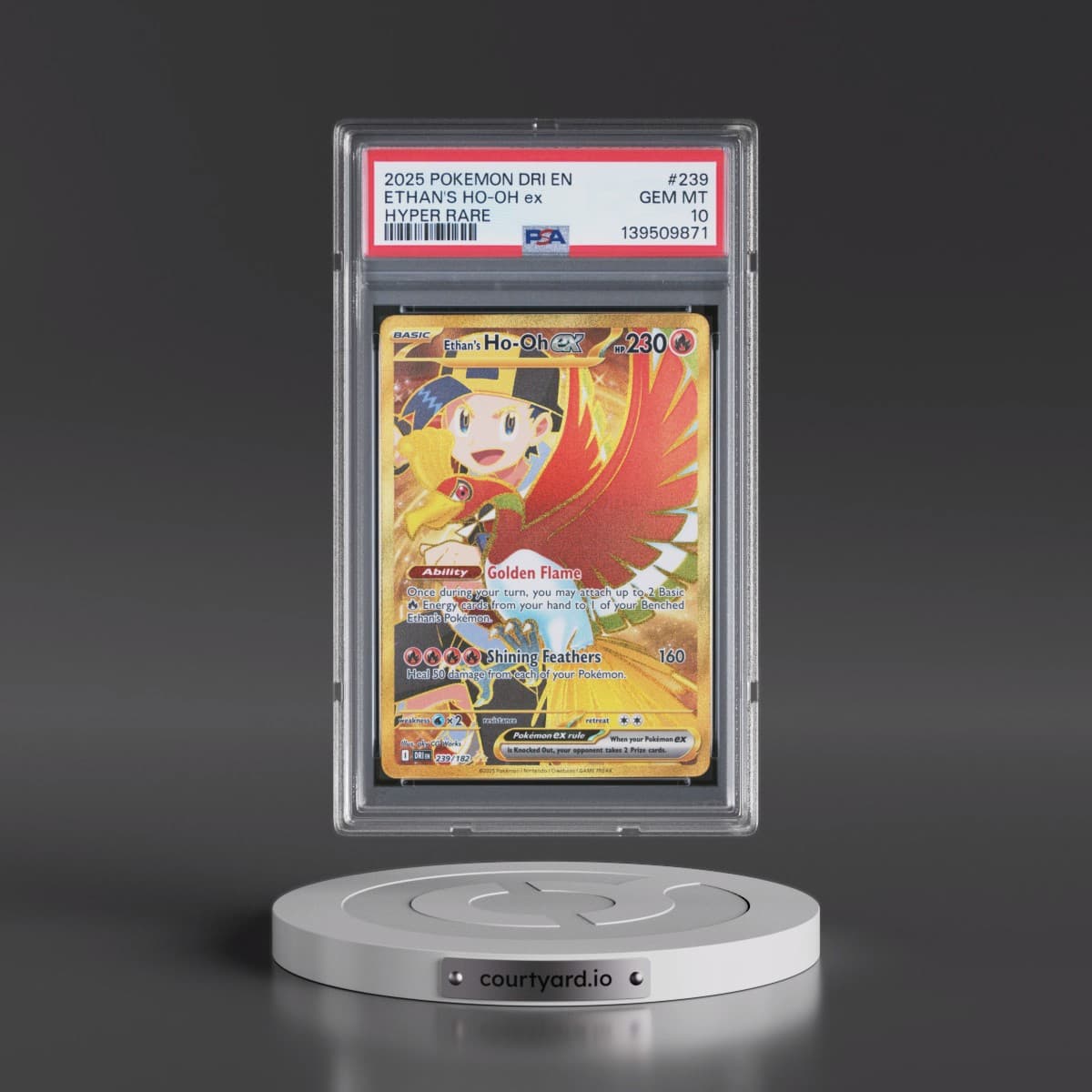 2025 Pokémon Dri EN-Destined Rivals #239 Ethan's HO-Oh EX - Holo Hyper Rare (PSA 10 GEM MINT)