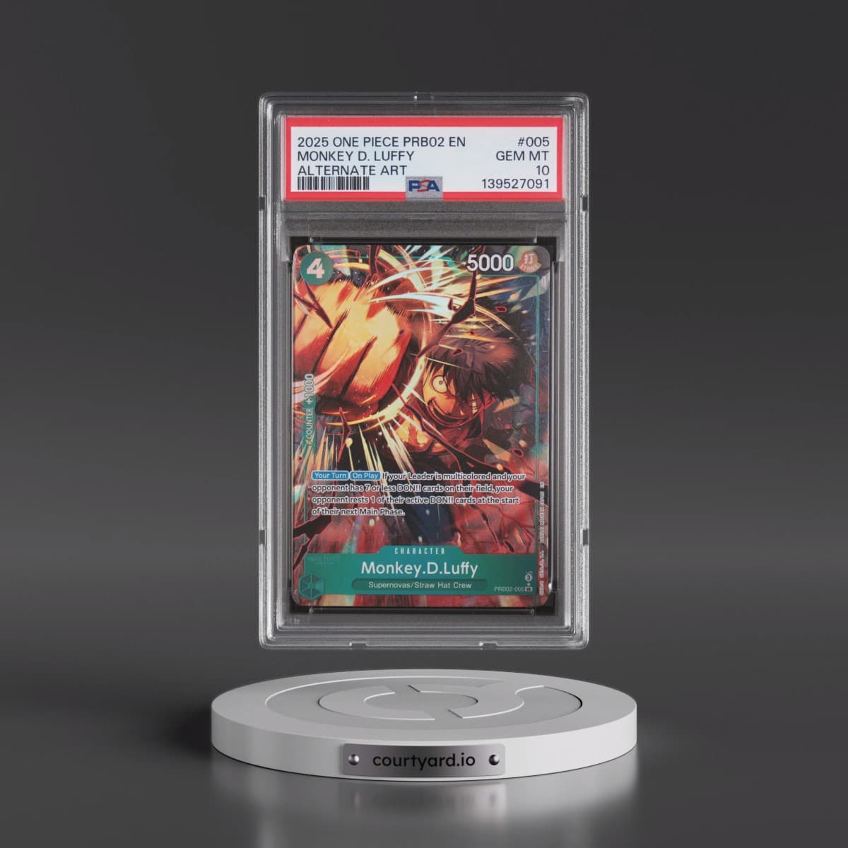 2025 One Piece PRB02-Premium Booster -One Piece Card the Best- Vol.2 #005 Monkey D. Luffy - Alternate Art (PSA 10 GEM MINT)