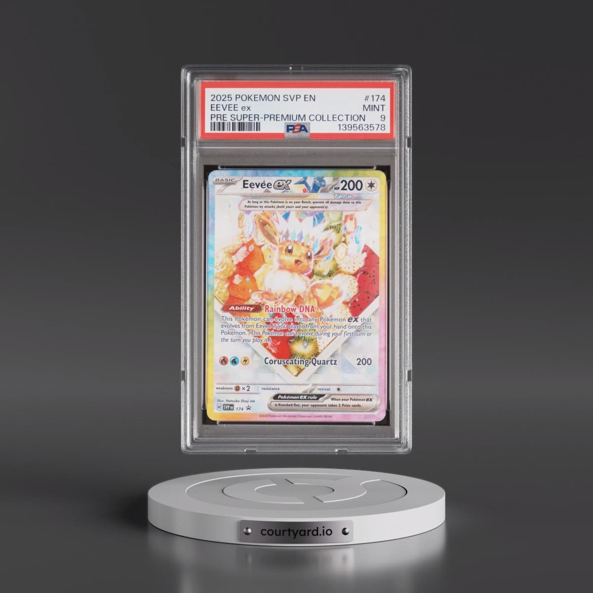 2025 Pokémon Svp EN-SV Black Star Promo #174 Eevee EX - Holo Prismatic Evolutions Super-Premium Collection (PSA 9 MINT)