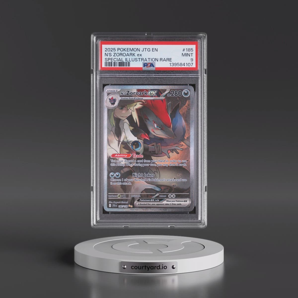 2025 Pokémon Jtg EN-Journey Together #185 N's Zoroark EX - Holo Special Illustration Rare (PSA 9 MINT)