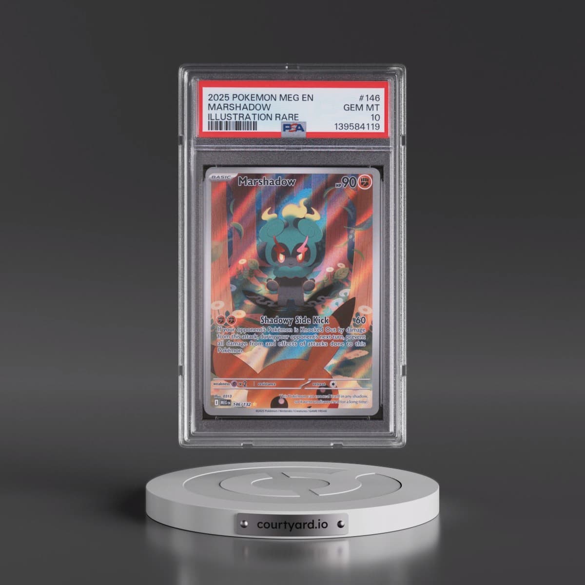 2025 Pokémon Meg EN-Mega Evolution #146 Marshadow - Illustration Rare (PSA 10 GEM MINT)