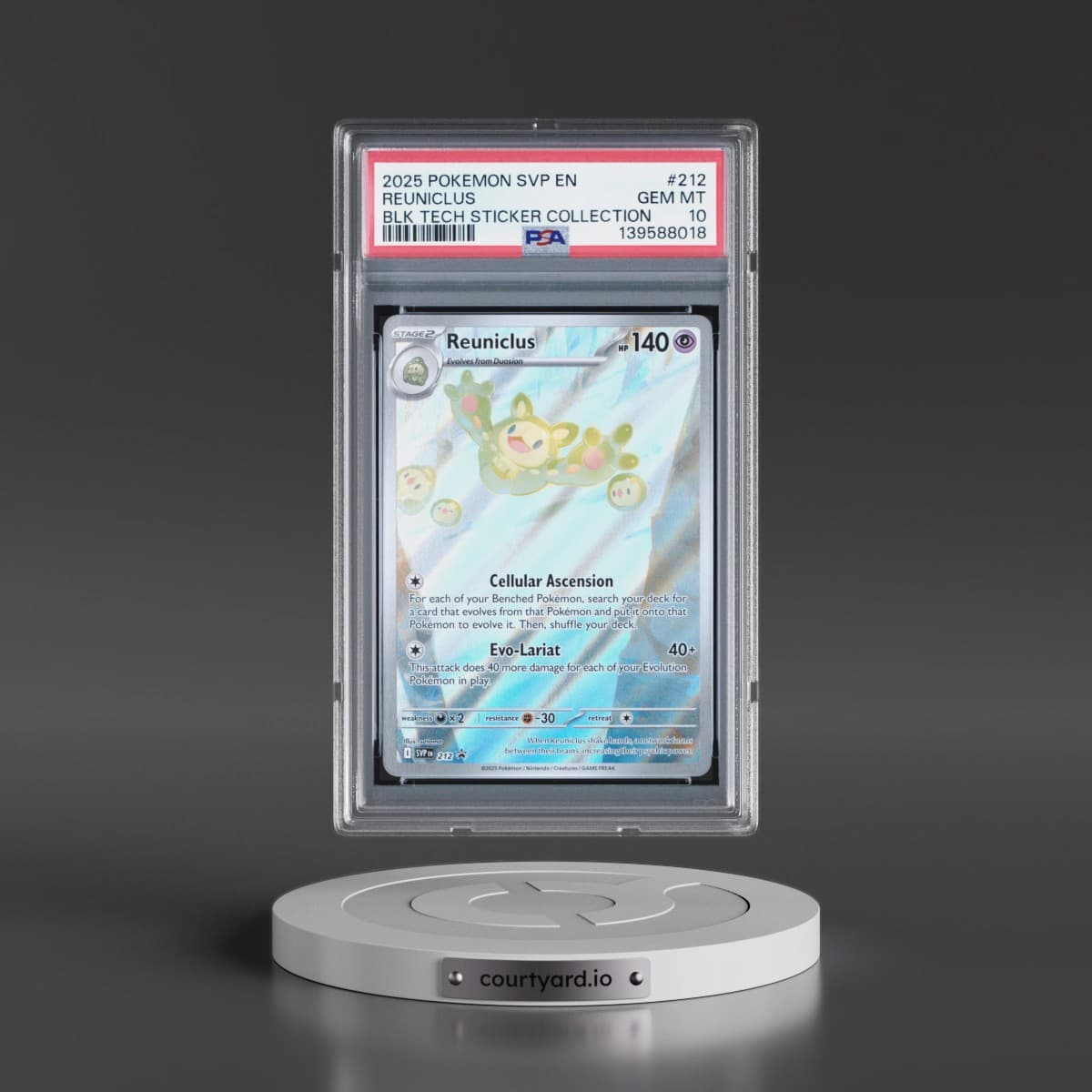 2025 Pokémon Svp EN-SV Black Star Promo #212 Reuniclus - Black Bolt Tech Sticker Collection (PSA 10 GEM MINT)