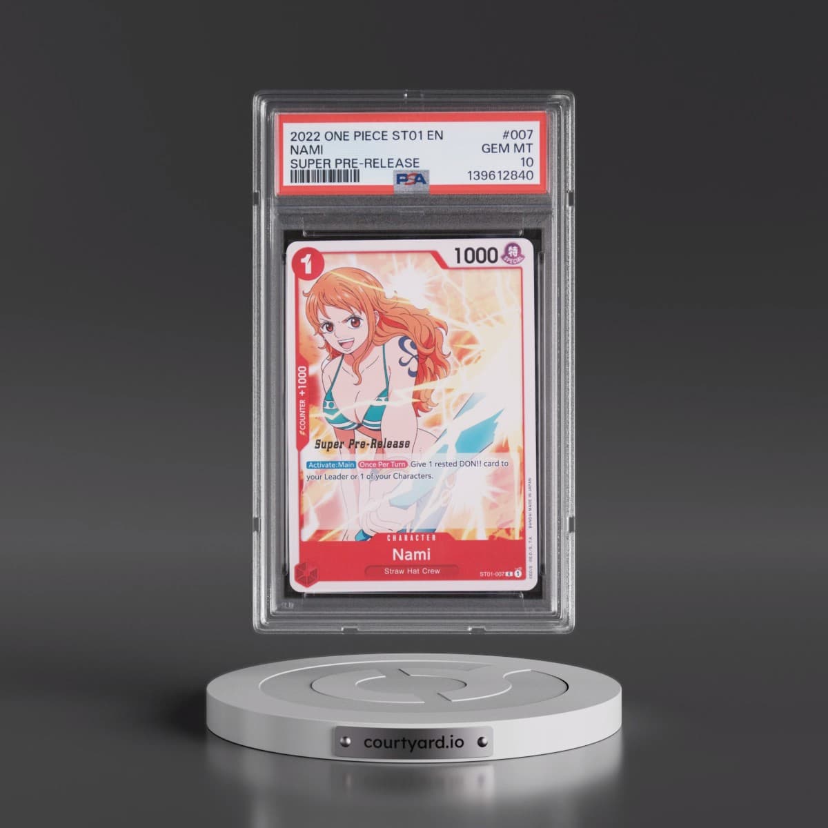 2022 One Piece Starter Deck ST01-Straw Hat Crew #007 Nami - Super Pre-Release (PSA 10 GEM MINT)