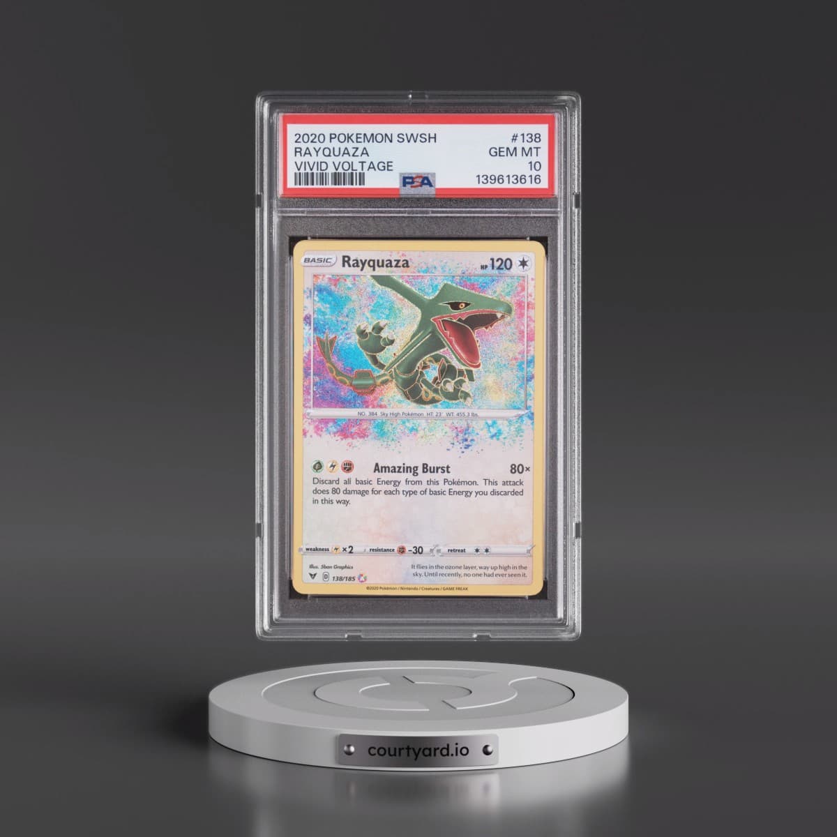 2020 Pokémon Sword & Shield Vivid Voltage #138 Rayquaza (PSA 10 GEM MINT)