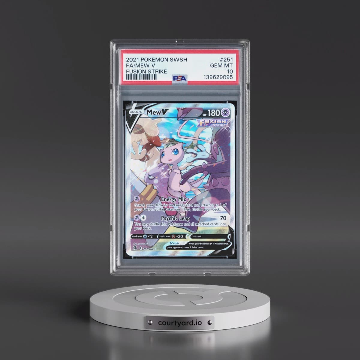 2021 Pokémon Sword & Shield Fusion Strike #251 Mew V - Holo Full Art (PSA 10 GEM MINT)