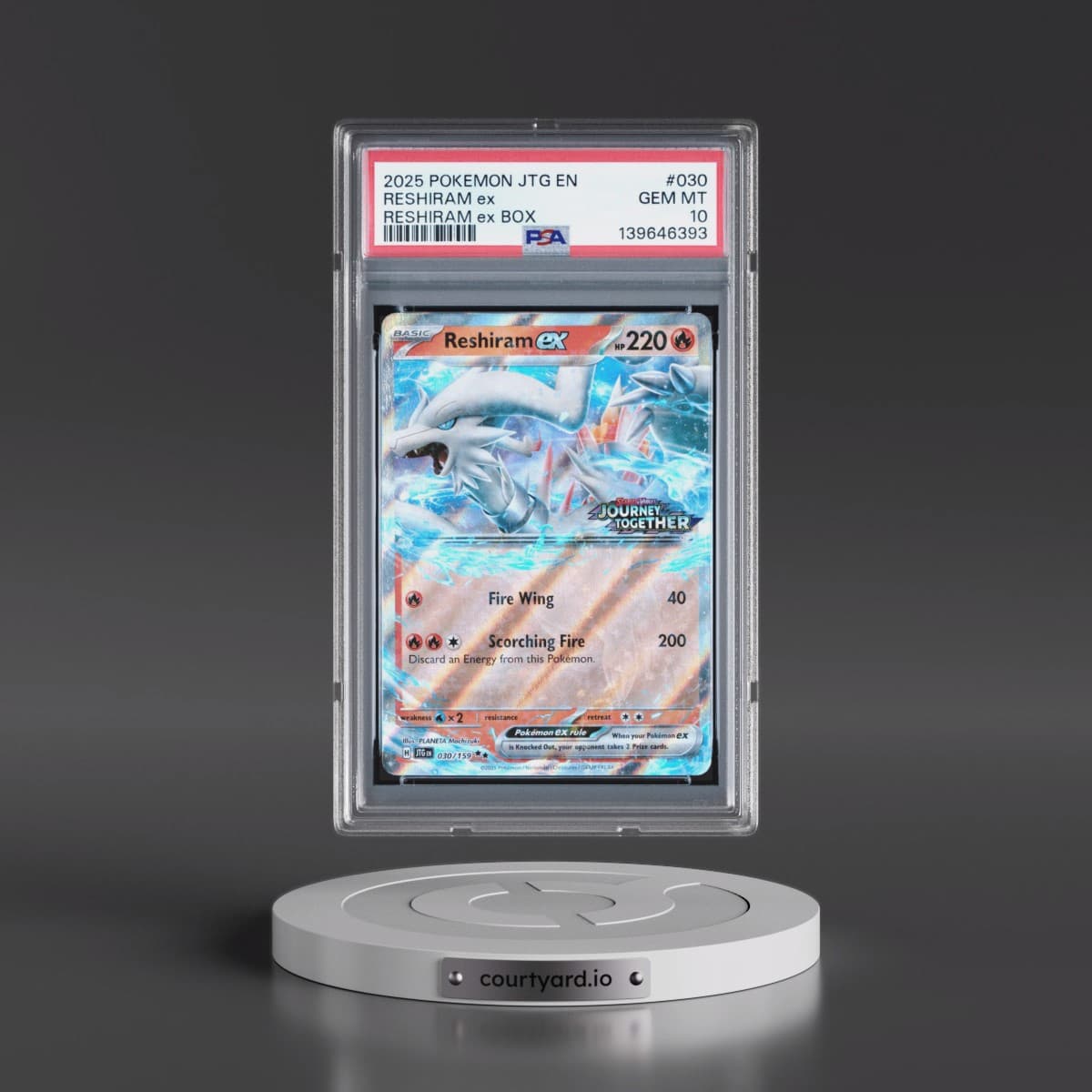 2025 Pokémon Jtg EN-Journey Together #030 Reshiram EX - Holo Reshiram EX Box (PSA 10 GEM MINT)