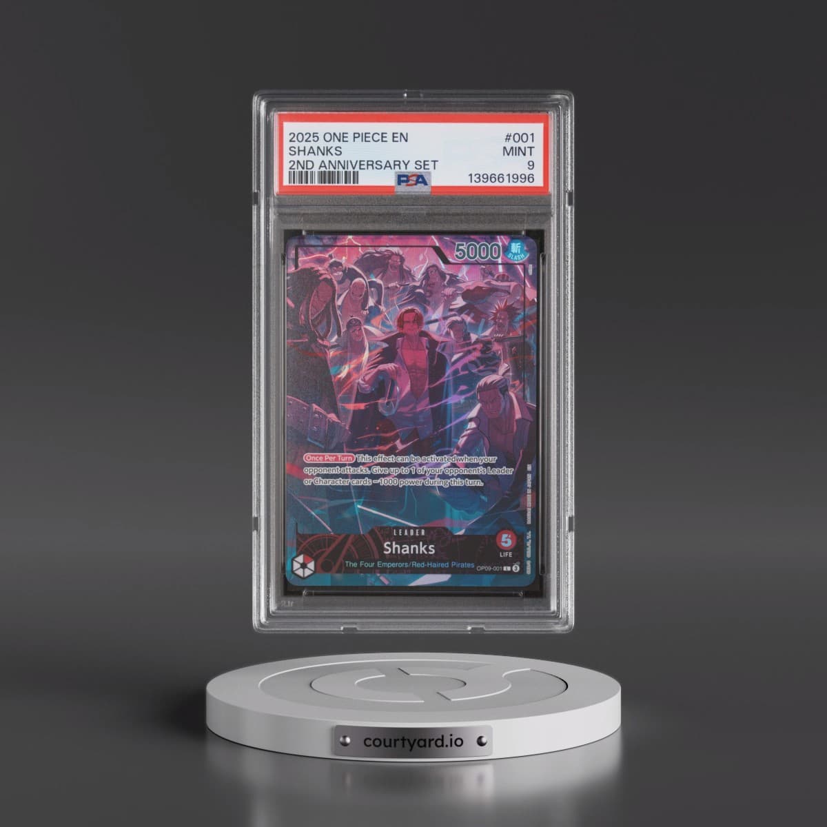 2025 One Piece English Version 2nd Anniversary Set #001 Shanks (PSA 9 MINT)