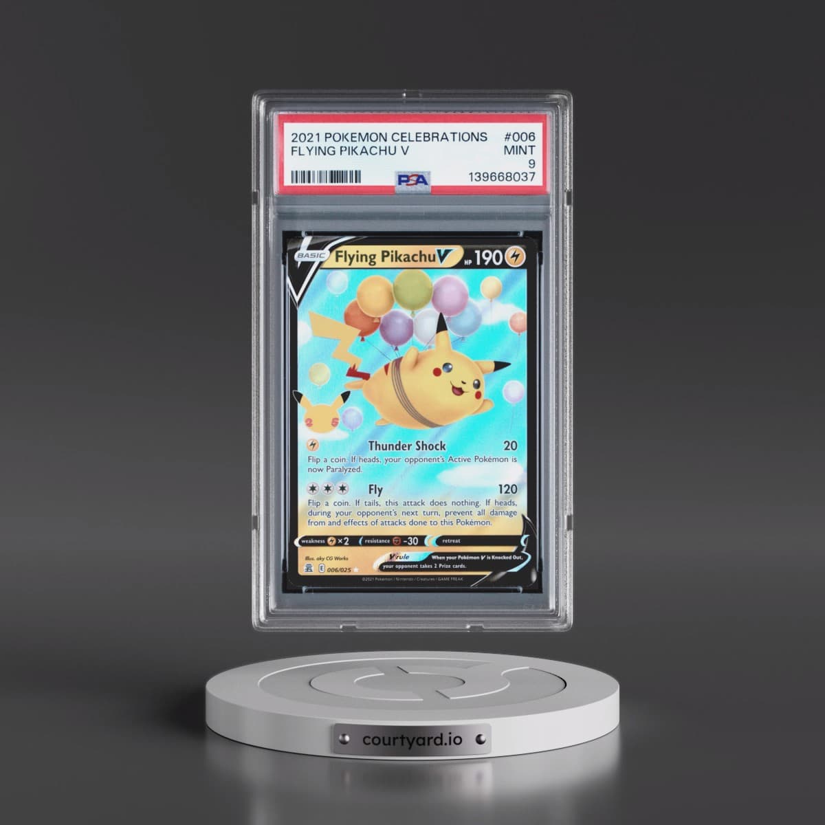 2021 Pokémon Celebrations #006 Flying Pikachu V - Holo (PSA 9 MINT)