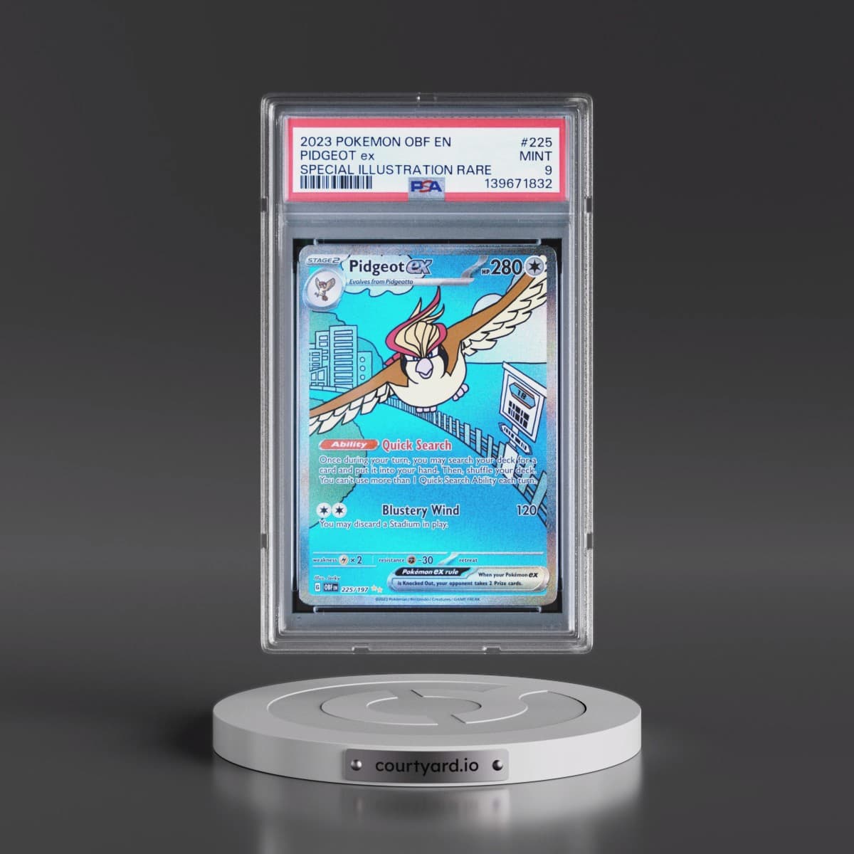 2023 Pokémon Obf EN-Obsidian Flames #225 Pidgeot EX - Holo Special Illustration Rare (PSA 9 MINT)