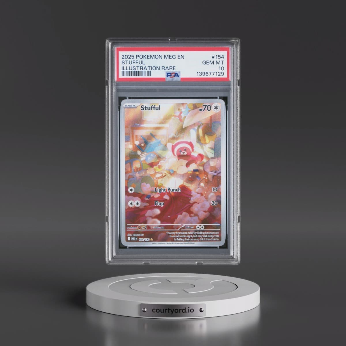 2025 Pokémon Meg EN-Mega Evolution #154 Stufful - Illustration Rare (PSA 10 GEM MINT)