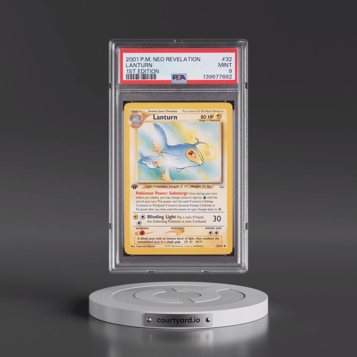 2001 Pokémon Neo Revelation #32 Lanturn - 1st Edition (PSA 9 MINT)