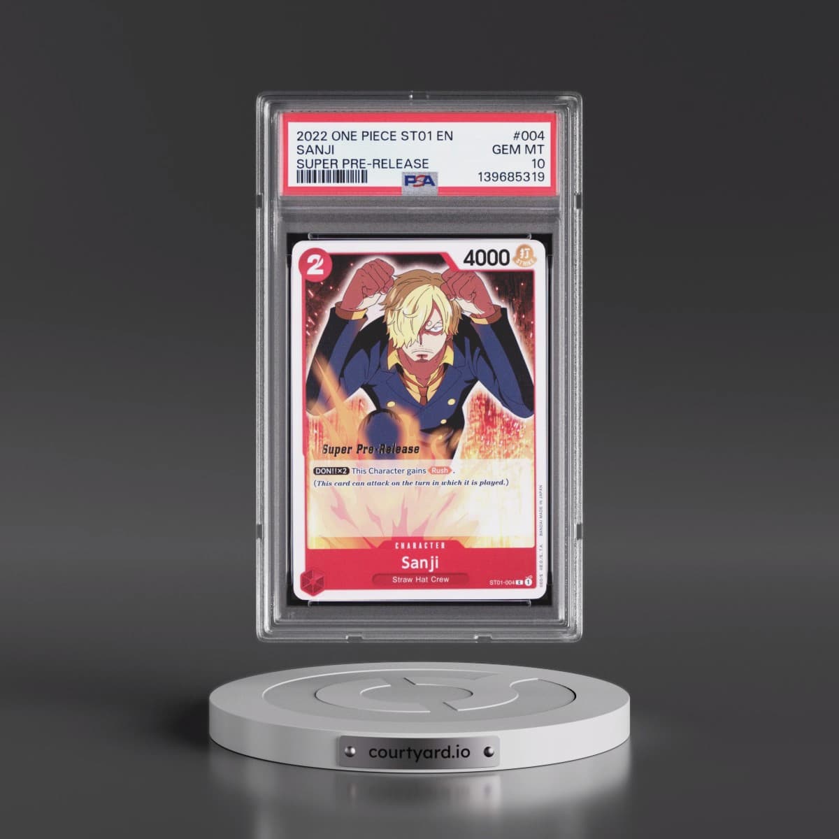 2022 One Piece Starter Deck ST01-Straw Hat Crew #004 Sanji - Super Pre-Release (PSA 10 GEM MINT)