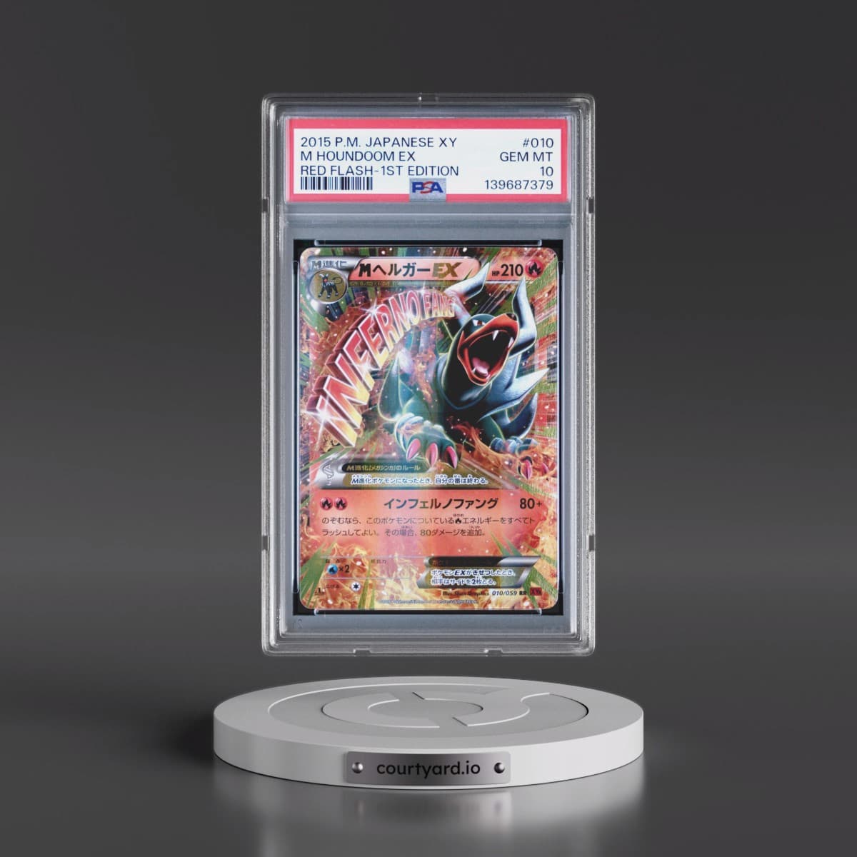 2015 Pokémon XY Red Flash #010 M Houndoom EX - 1st Edition Holo (PSA 10 GEM MINT)