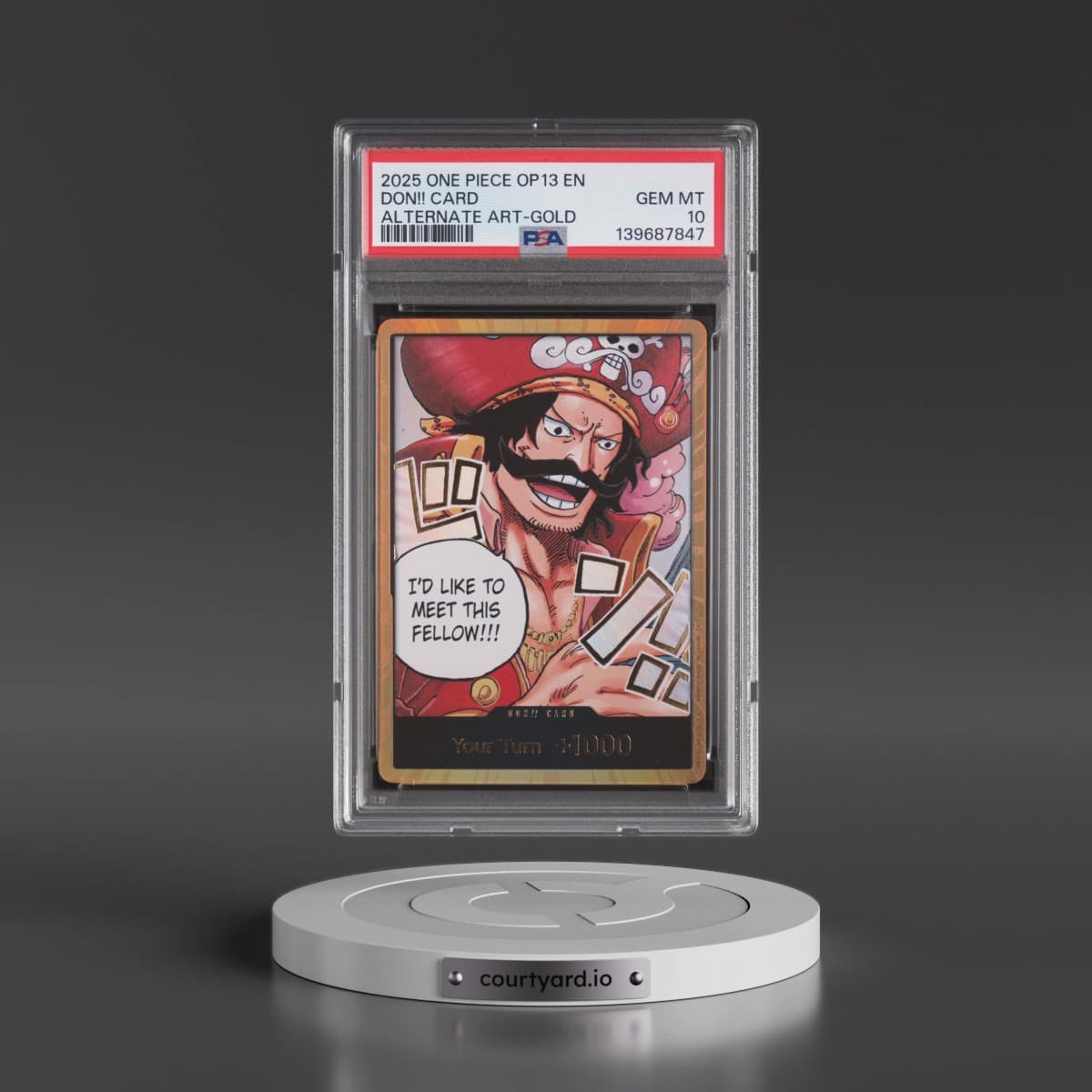 2025 One Piece OP13-Carrying on His Will Don!! Card - Alternate Art-Gold (PSA 10 GEM MINT)
