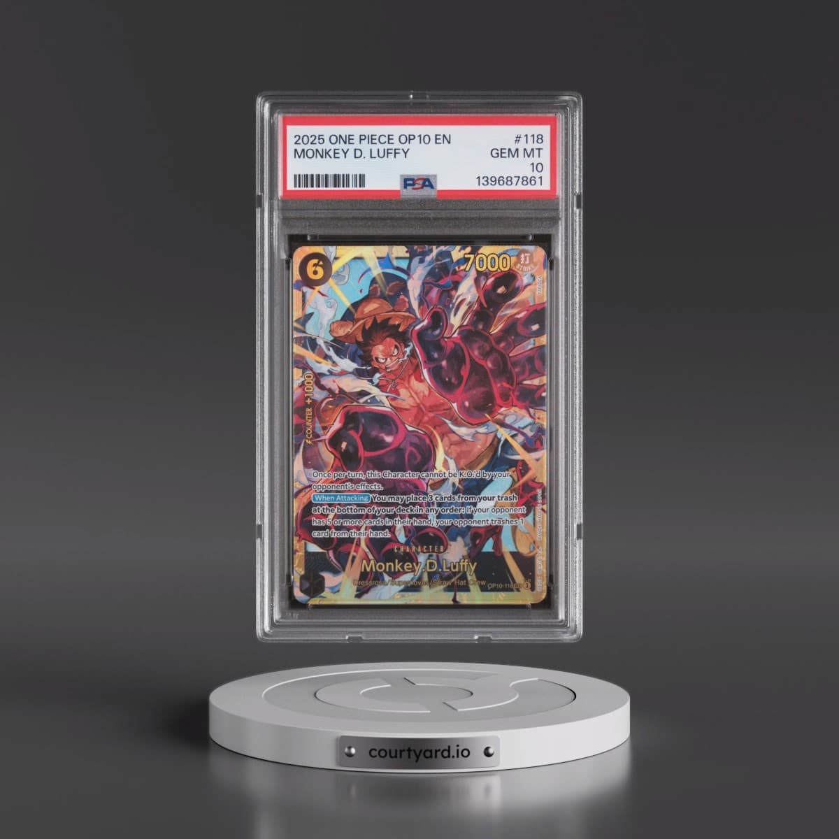 2025 One Piece OP10-Royal Blood #118 Monkey D. Luffy (PSA 10 GEM MINT)