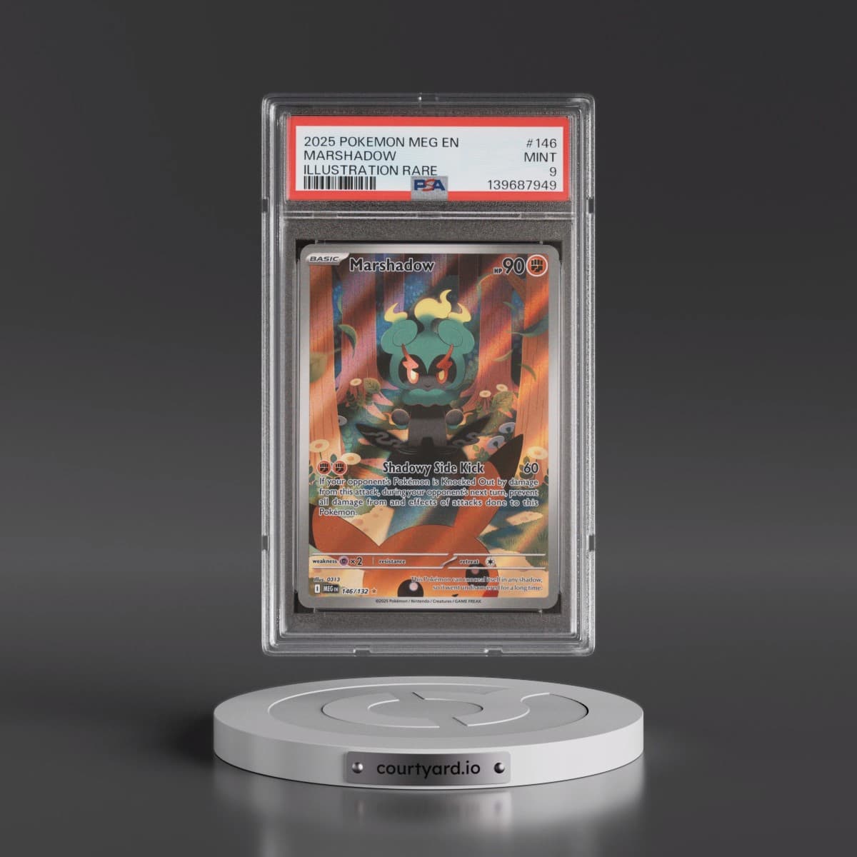 2025 Pokémon Meg EN-Mega Evolution #146 Marshadow - Illustration Rare (PSA 9 MINT)