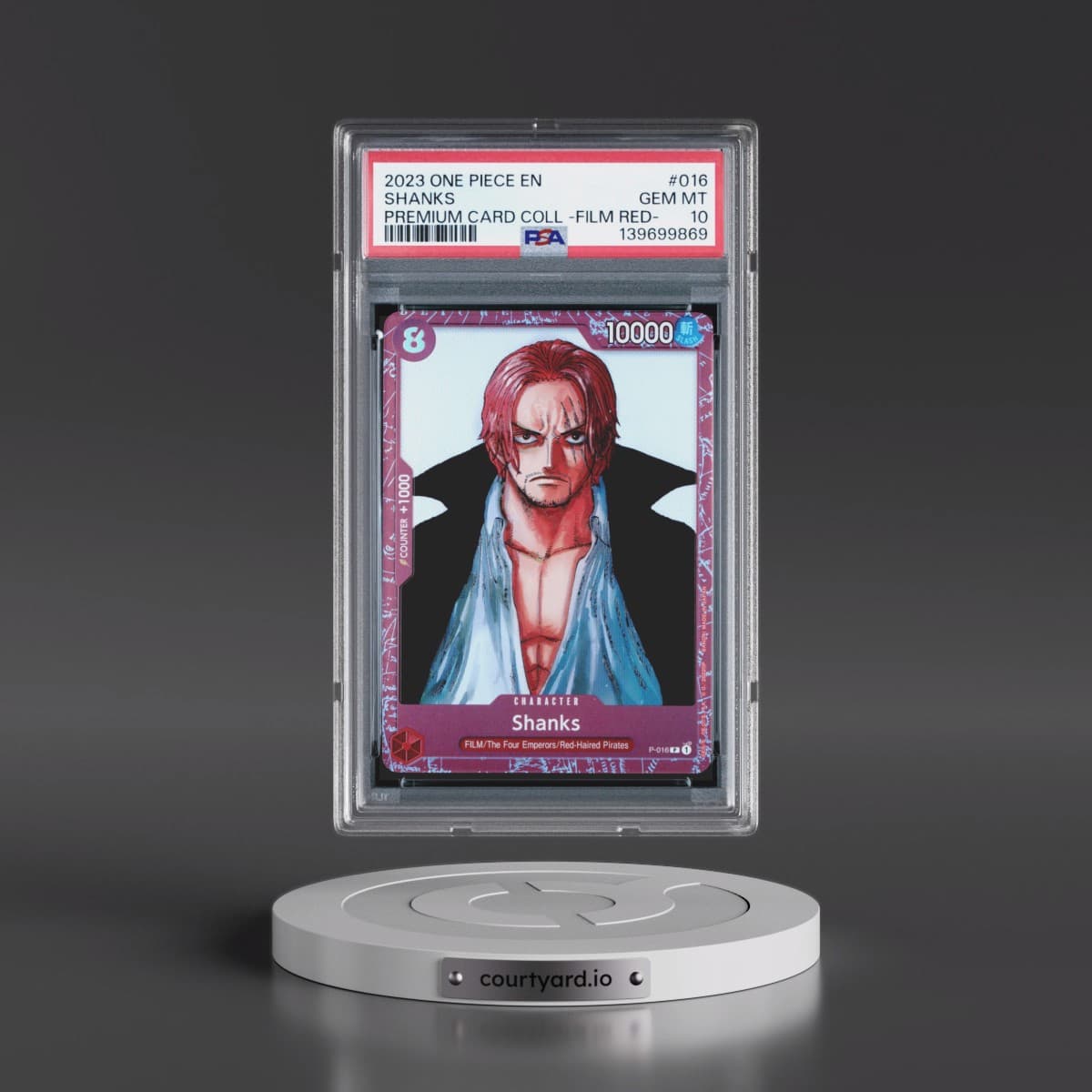 2023 One Piece Premium Card Collection -One Piece Film Red #016 Shanks (PSA 10 GEM MINT)