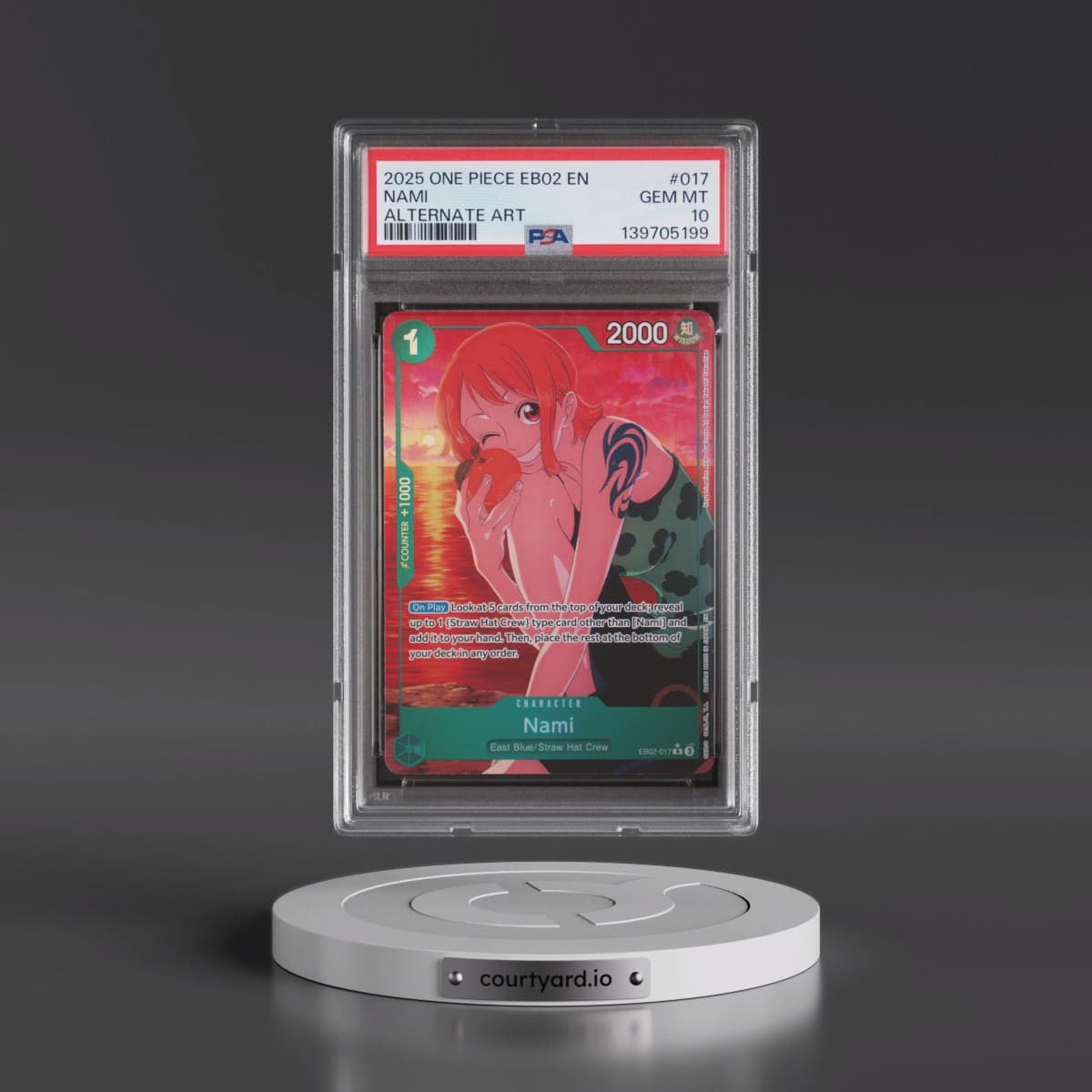 2025 One Piece EB02-Extra Booster -Anime 25th Collection #017 Nami - Alternate Art (PSA 10 GEM MINT)