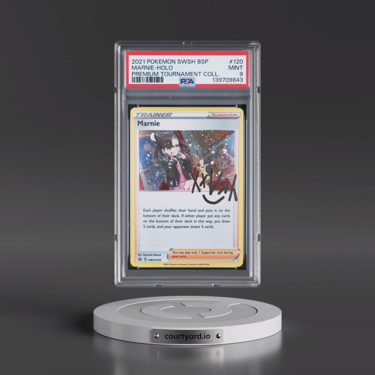 2021 Pokémon Swsh Black Star Promo #120 Marnie - Holo Marnie Premium Tournament Collection (PSA 9 MINT)