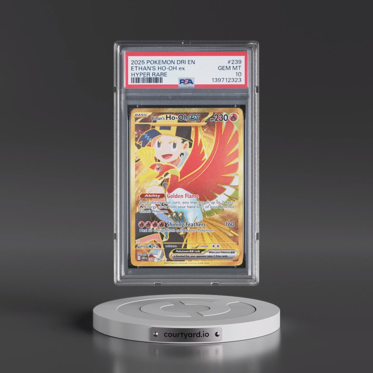 2025 Pokémon Dri EN-Destined Rivals #239 Ethan's HO-Oh EX - Holo Hyper Rare (PSA 10 GEM MINT)