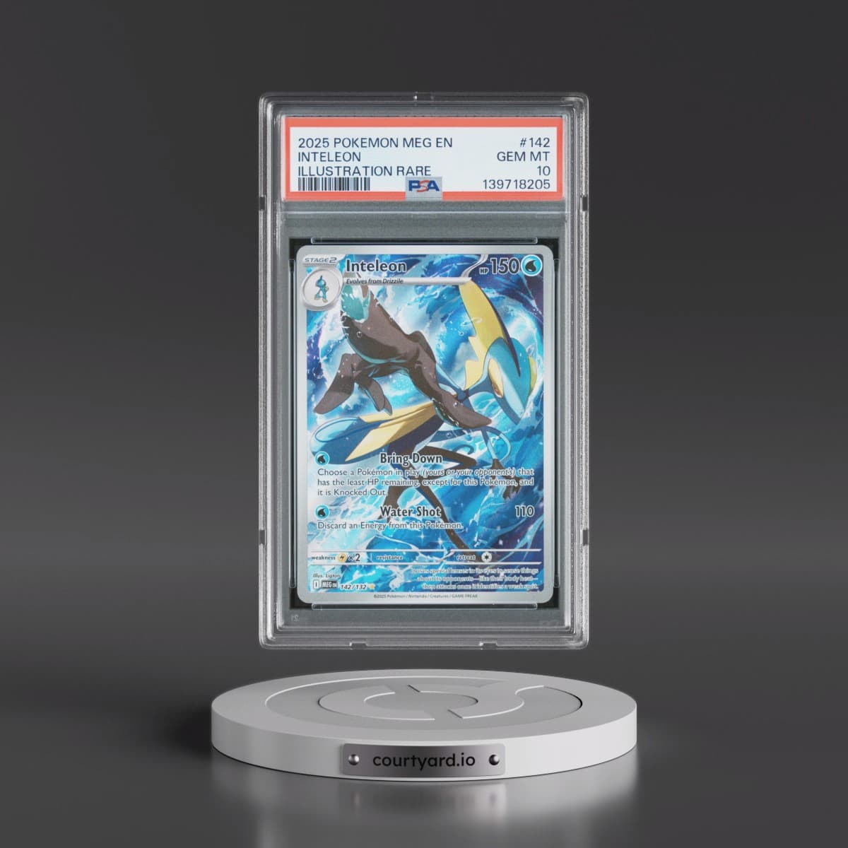 2025 Pokémon Meg EN-Mega Evolution #142 Inteleon - Illustration Rare (PSA 10 GEM MINT)