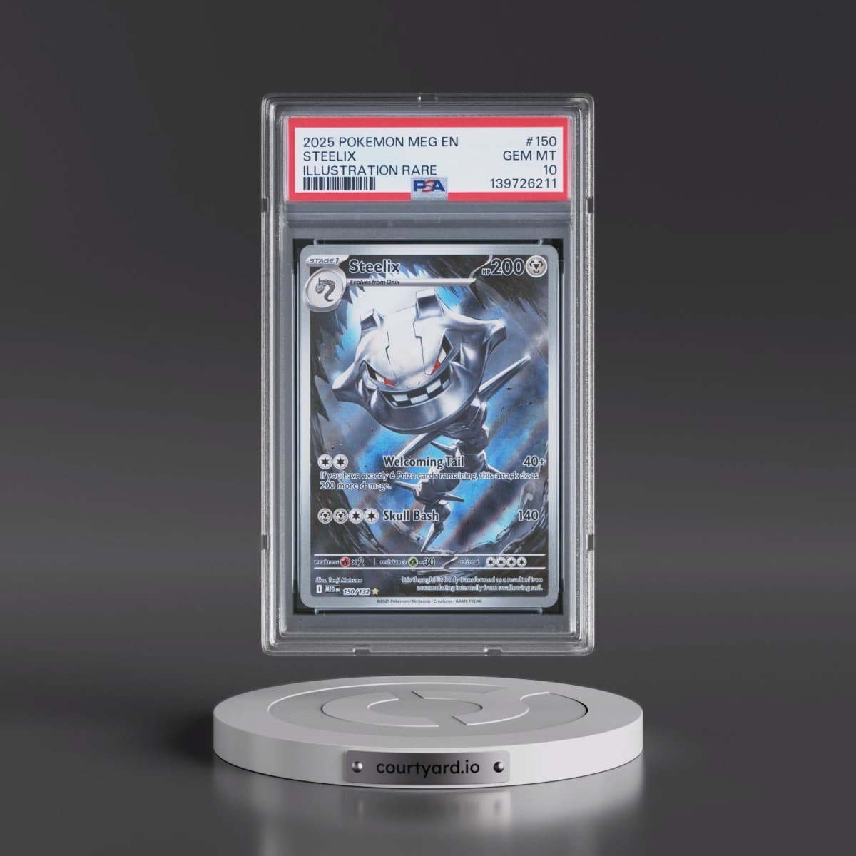 2025 Pokémon Meg EN-Mega Evolution #150 Steelix - Illustration Rare (PSA 10 GEM MINT)