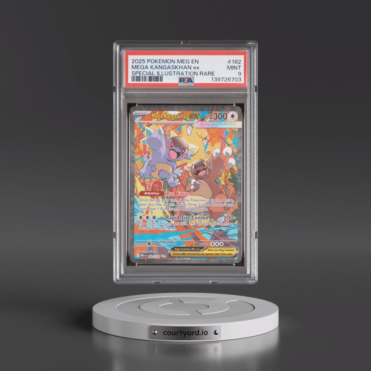 2025 Pokémon Meg EN-Mega Evolution #182 Mega Kangaskhan EX - Holo Special Illustration Rare (PSA 9 MINT)