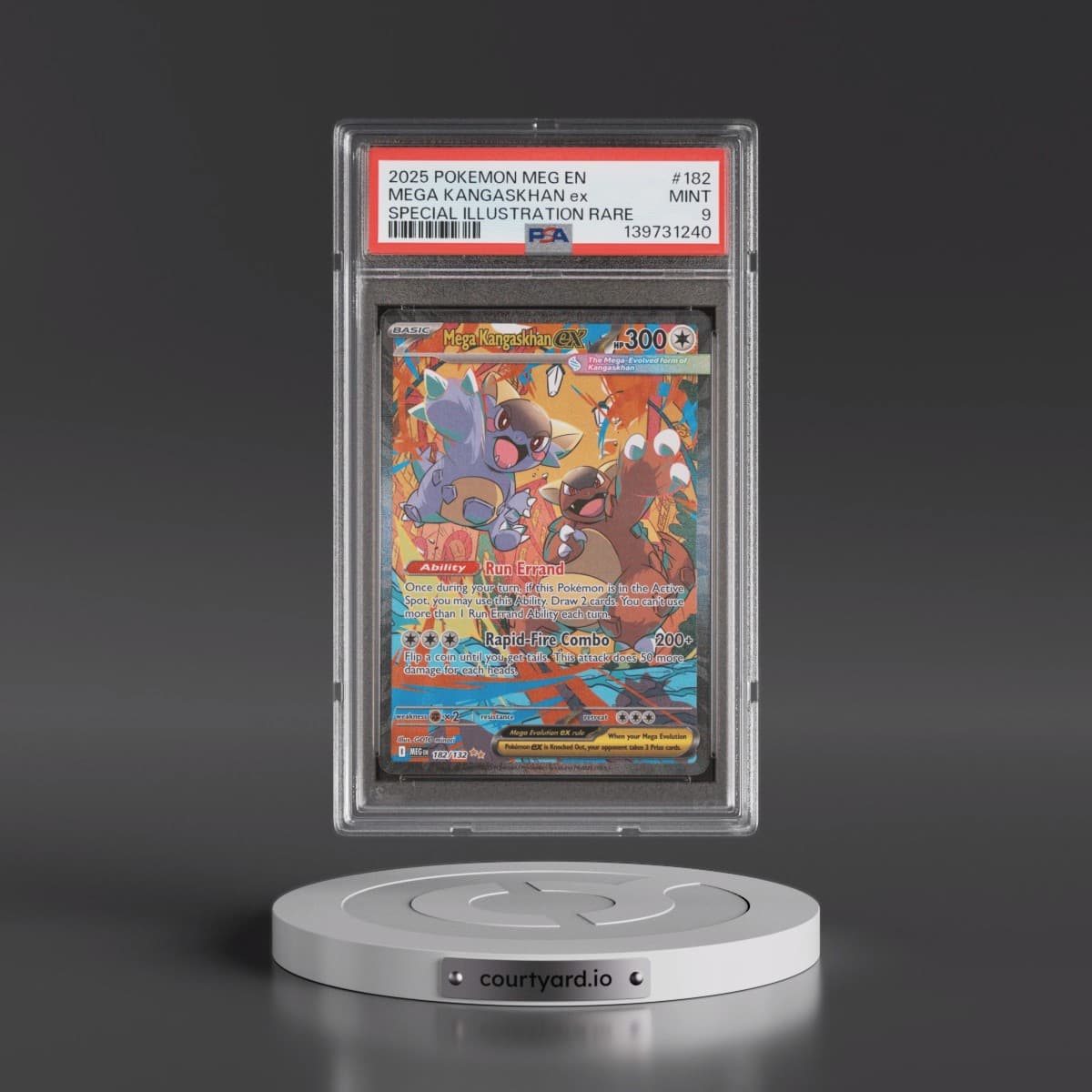2025 Pokémon Meg EN-Mega Evolution #182 Mega Kangaskhan EX - Holo Special Illustration Rare (PSA 9 MINT)