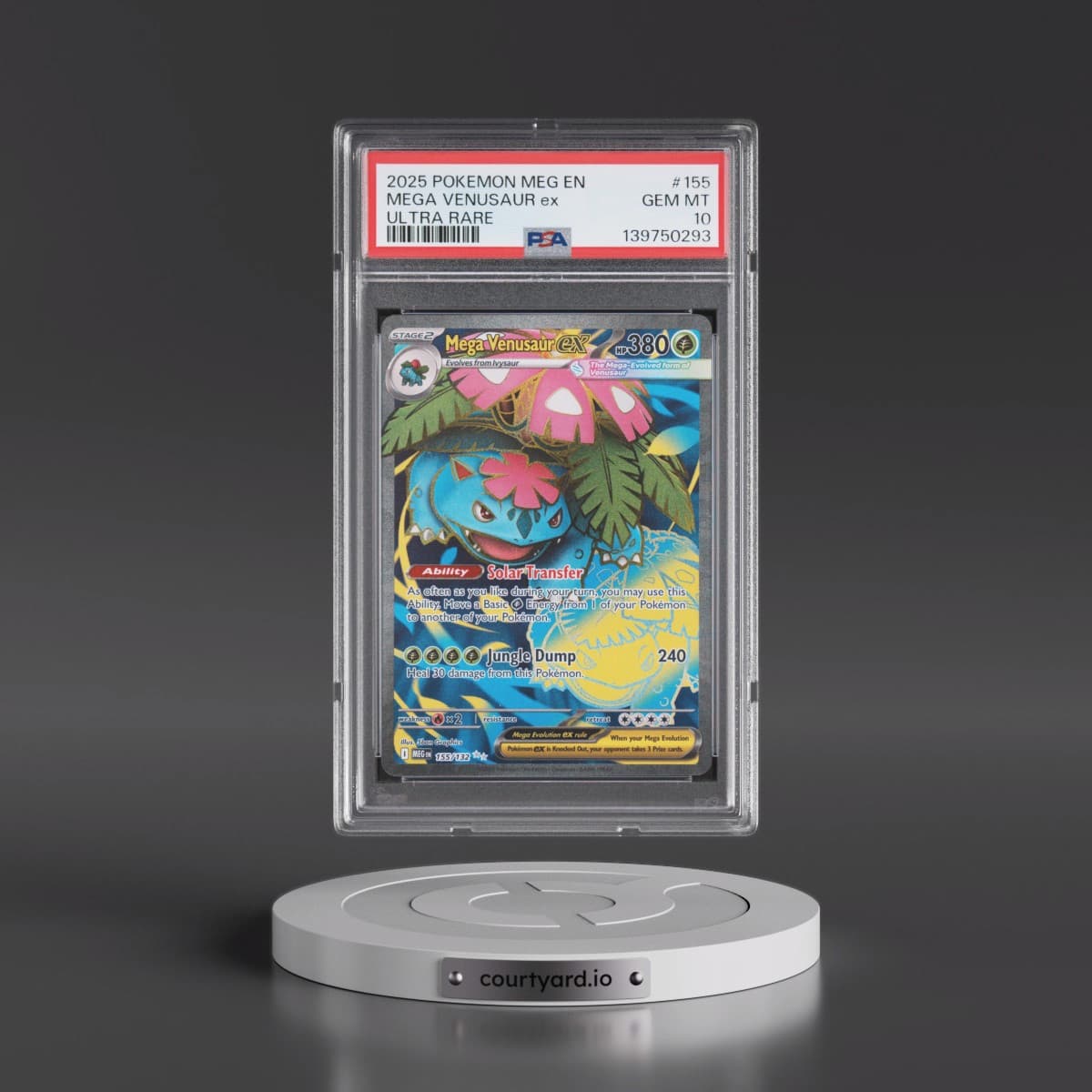 2025 Pokémon Meg EN-Mega Evolution #155 Mega Venusaur EX - Holo Ultra Rare (PSA 10 GEM MINT)