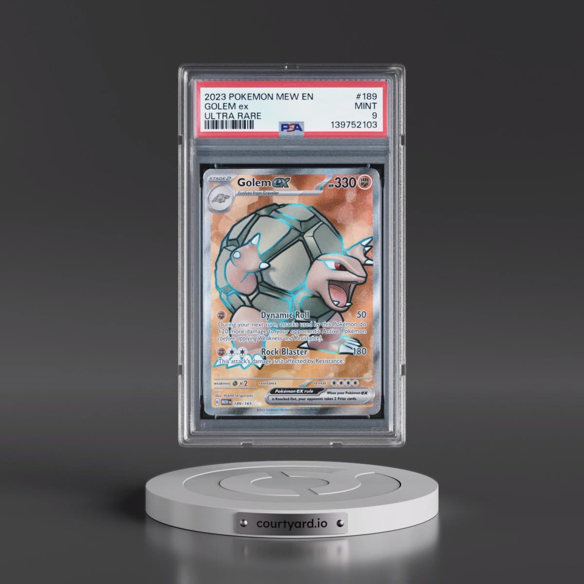 2023 Pokémon Mew EN-151 #189 Golem EX - Holo Ultra Rare (PSA 9 MINT)