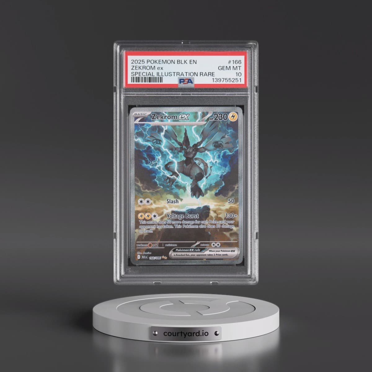2025 Pokémon Blk EN-Black Bolt #166 Zekrom EX - Holo Special Illustration Rare (PSA 10 GEM MINT)