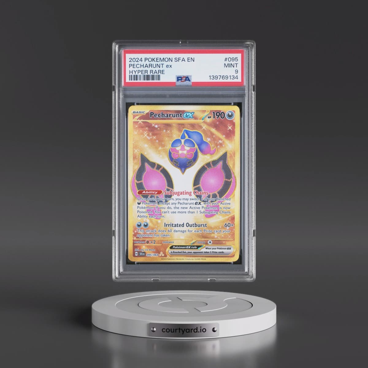 2024 Pokémon Sfa EN-Shrouded Fable #095 Pecharunt EX - Holo Hyper Rare (PSA 9 MINT)